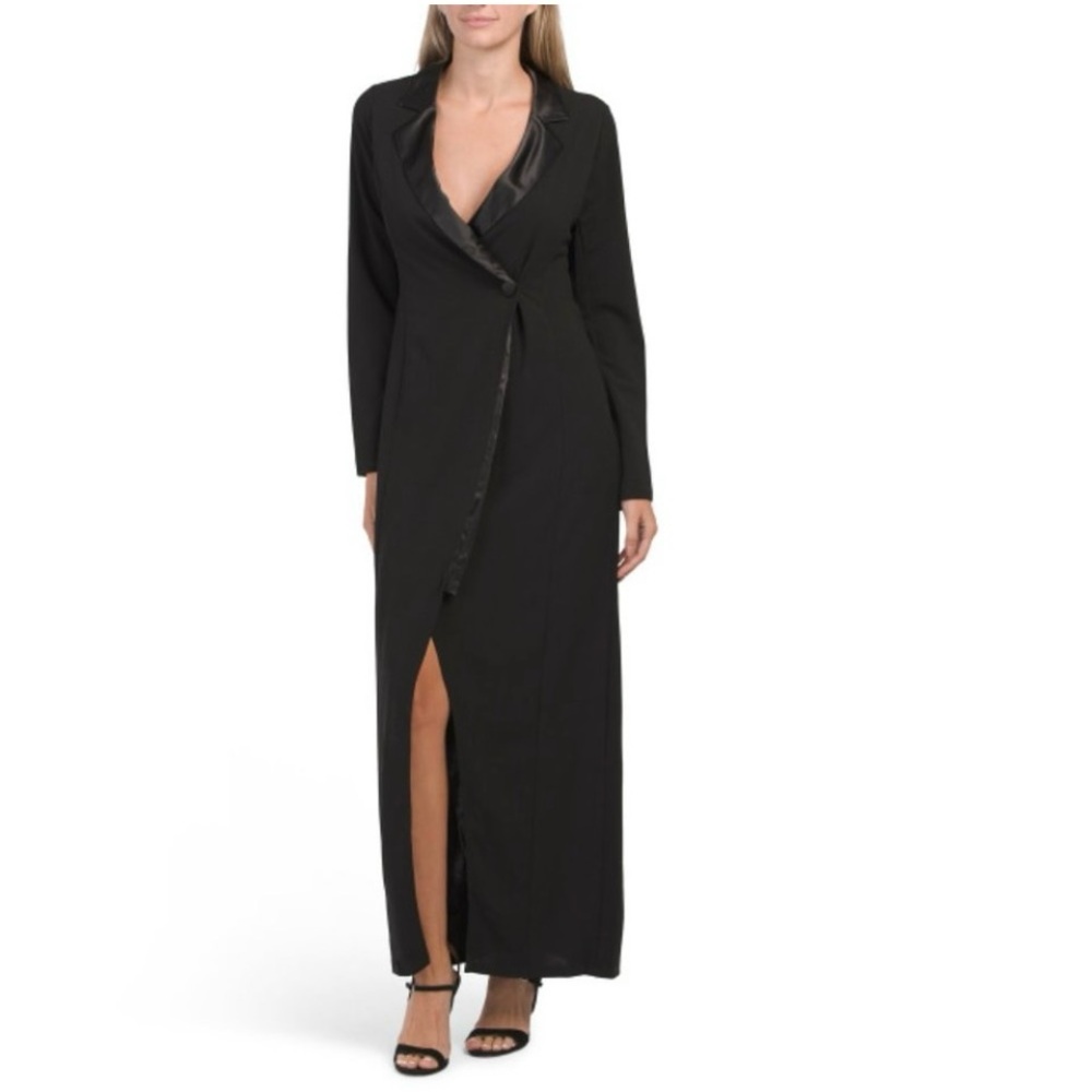 Rachel Roy tuxedo dress with satin trim NWT